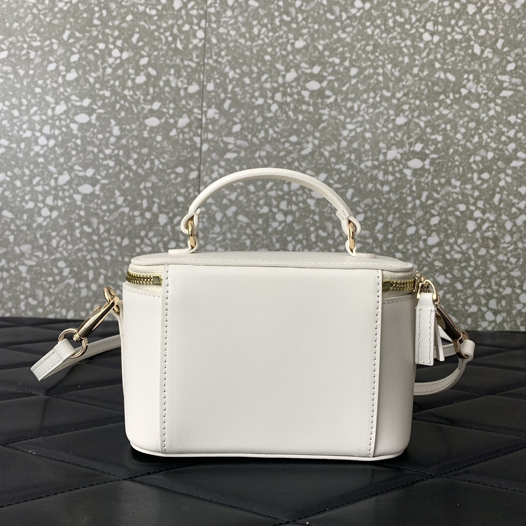 Valentino Garavani Loco Mini Box Bag in Ivory Calfskin Leather 